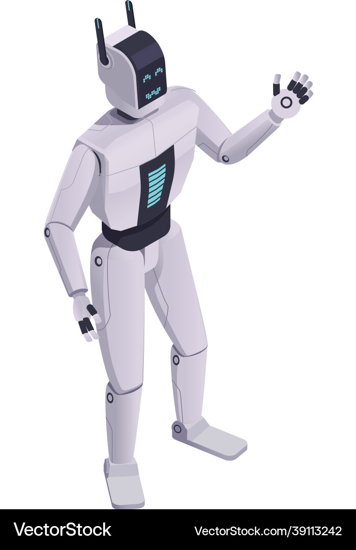 Tech support robot composition vector image