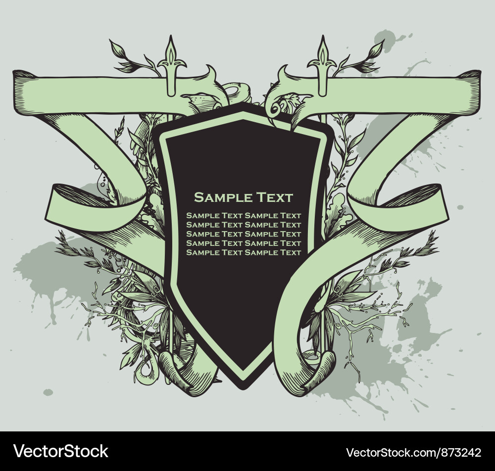 Vintage crest with scroll vector image