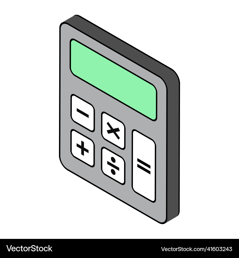 3d calculator icon mathematics web button 3d calculator icon mathematics web button vector image