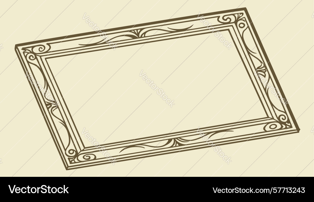 Angled view blank frame dynamic presentation vector image