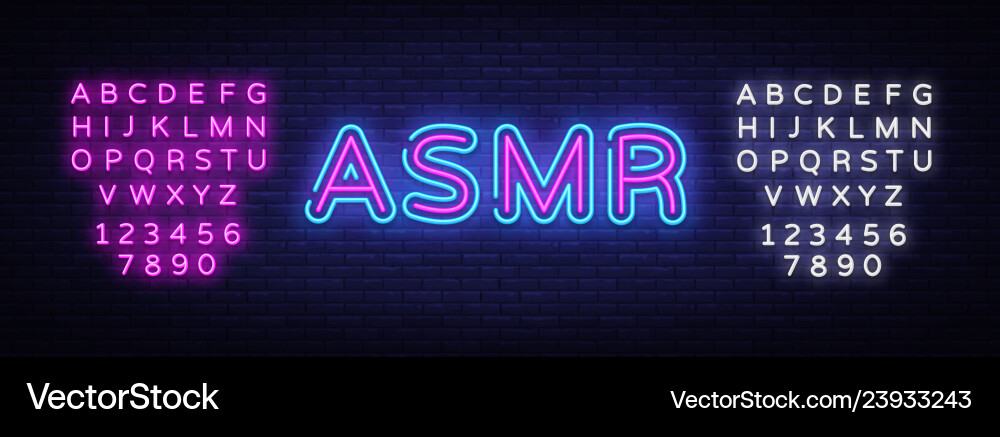 ASMR Neon Sign - Glowing Text vector image