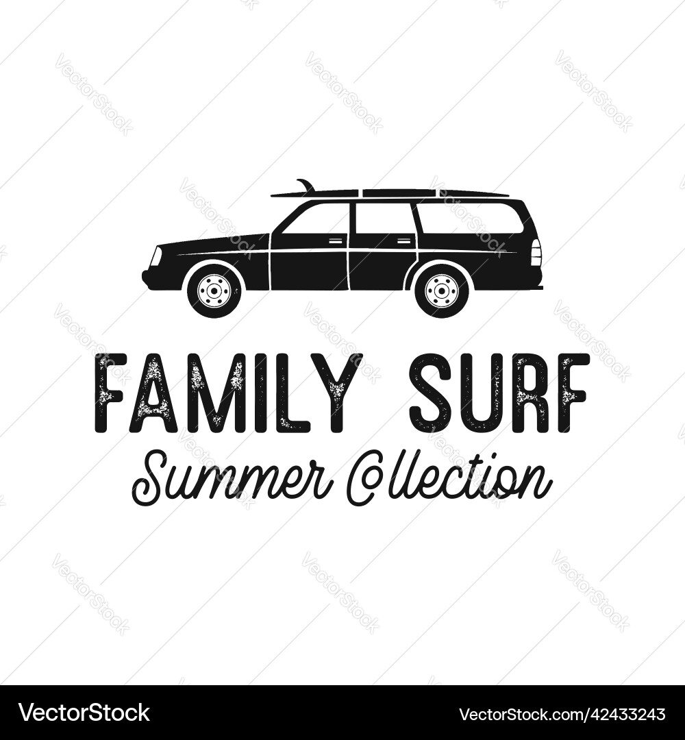 Banner mit Oldtimer und Surfboard Banner mit Oldtimer und Surfboard vektorbild