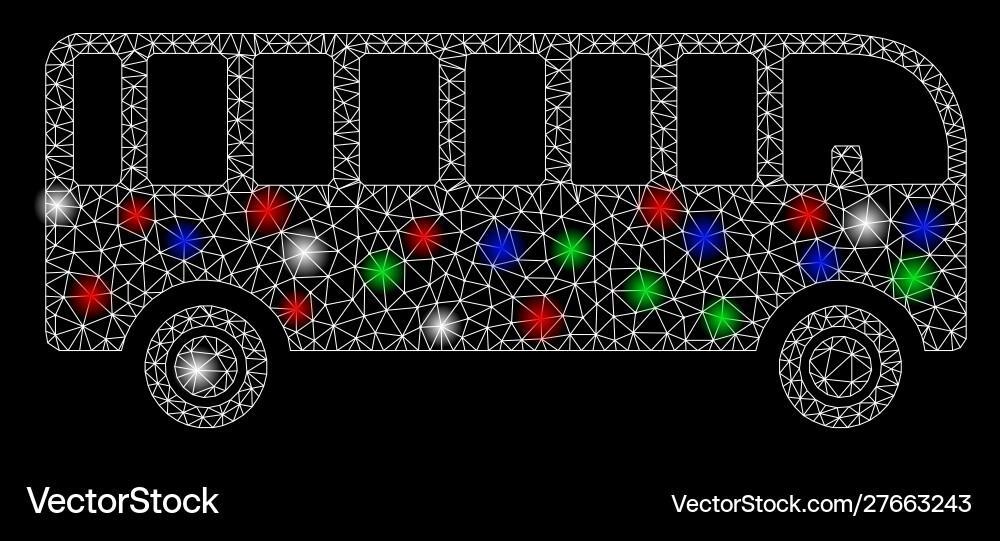 Bright mesh 2d bus with flash spots Bright mesh 2d bus with flash spots vector image