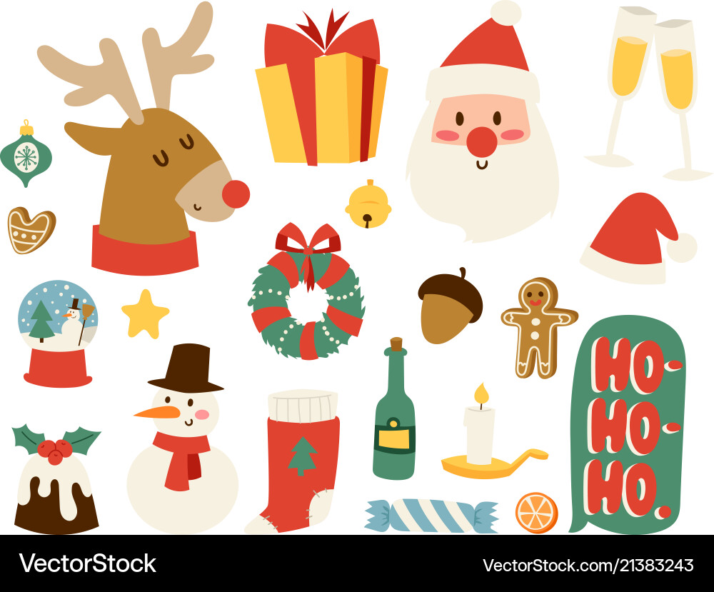 Christmas Icons & Symbols Vector Image