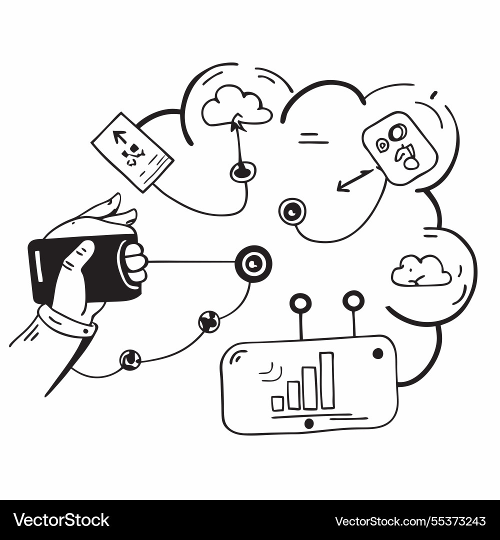 Cloud computing and iot integration Cloud computing and iot integration vector image