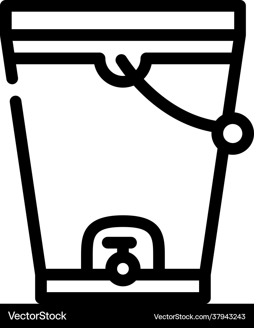 Composting bucket line icon Composting bucket line icon vector image
