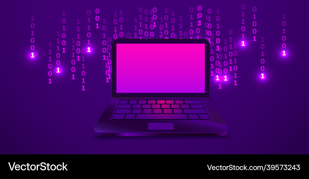 Creative abstract binary code sketch on modern Creative abstract binary code sketch on modern vector image