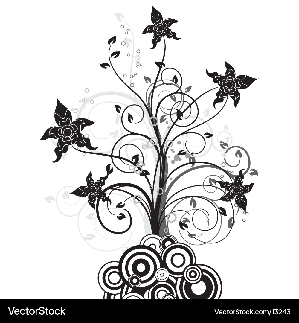 Floral Swirls & Circles Vector Image