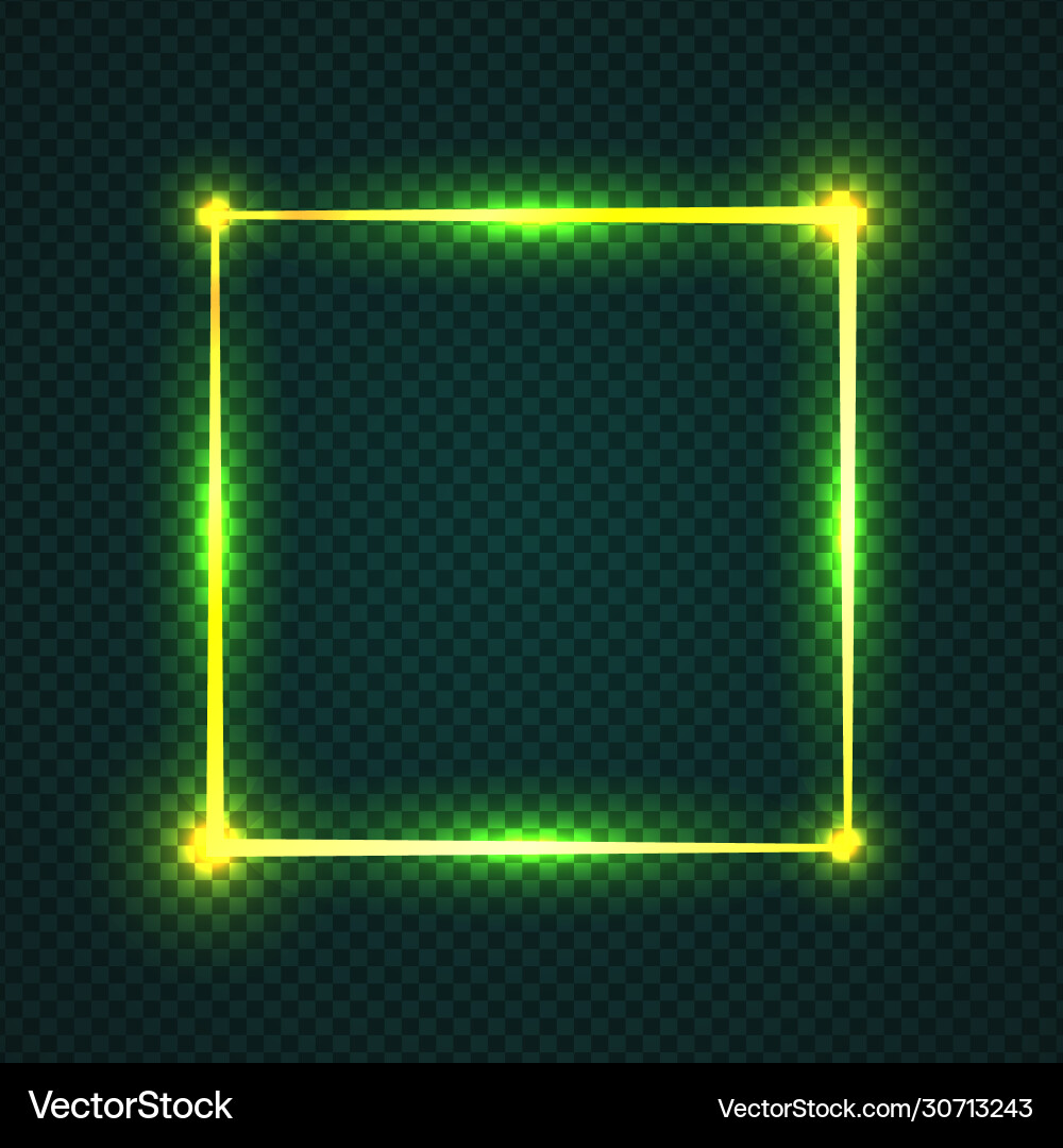 Glowing effect rectangle stroke with isolated Vector Image