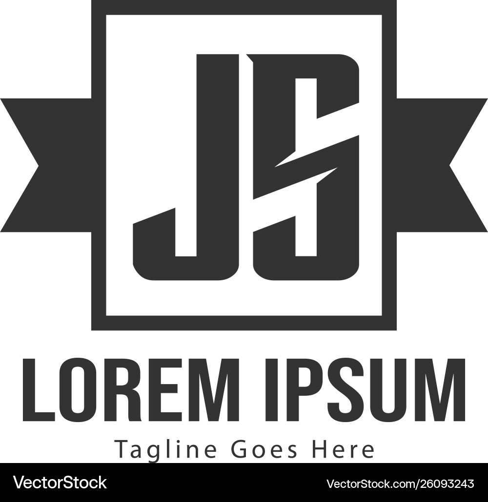 Initial js logo template with modern frame Initial js logo template with modern frame Vector Image