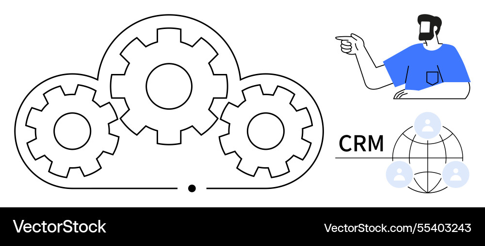 Integration of cloud computing crm solutions Integration of cloud computing crm solutions vector image