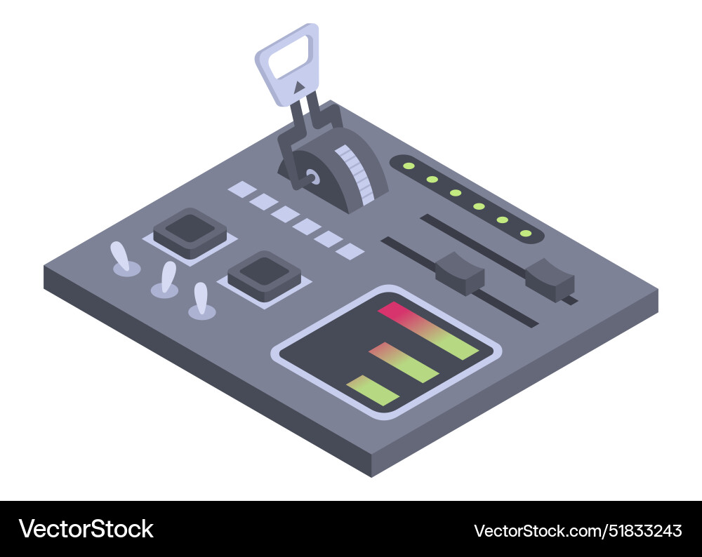 Isometric Control Panel - Spaceship Dashboard vector image