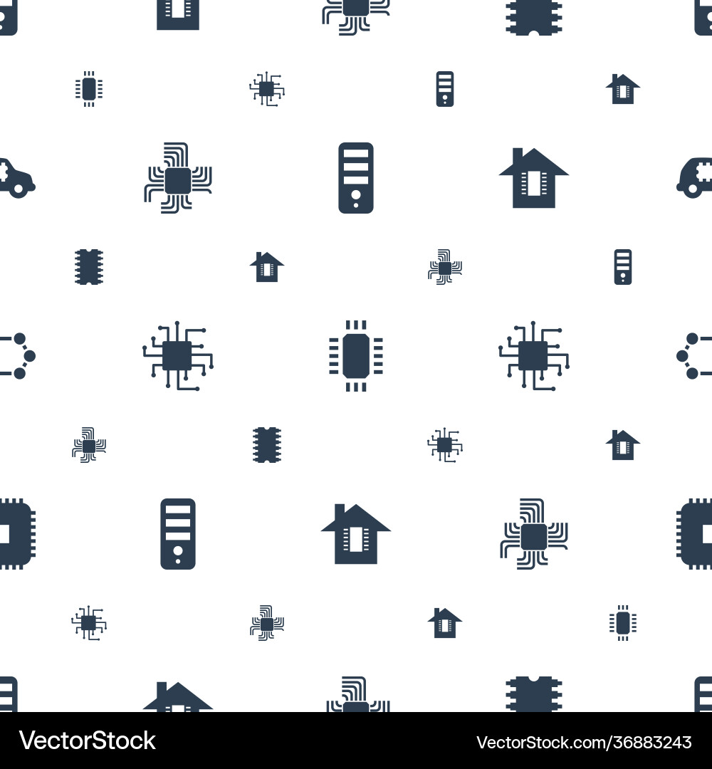 Microchip icons pattern seamless white background Microchip icons pattern seamless white background vector image