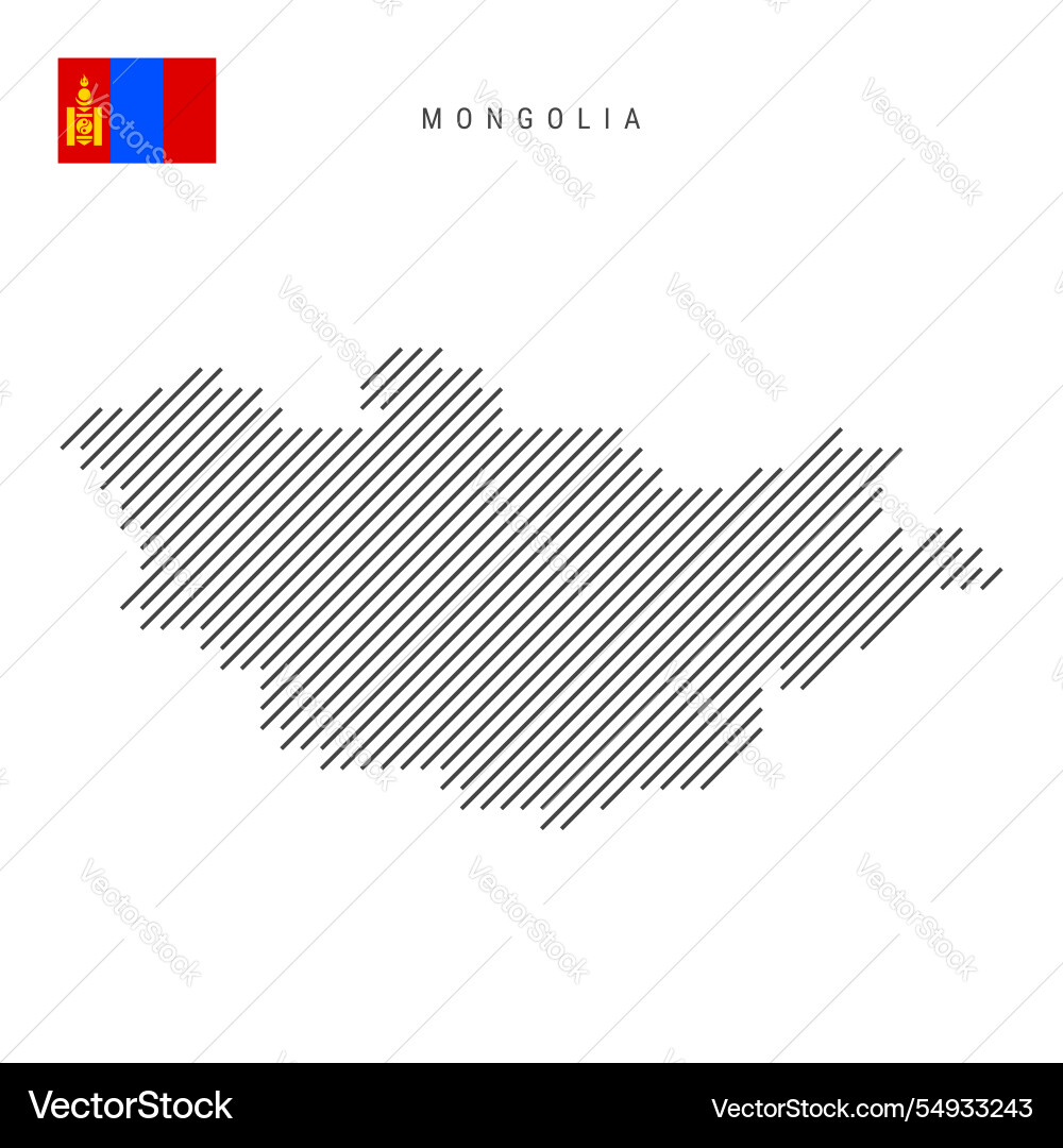 Mongolia map from pattern of black slanted Vector Image