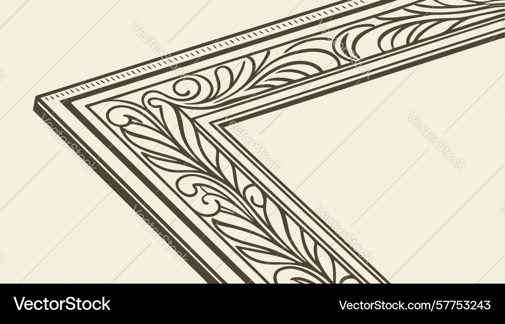Ornate frame corner with intricate pattern design Vector Image