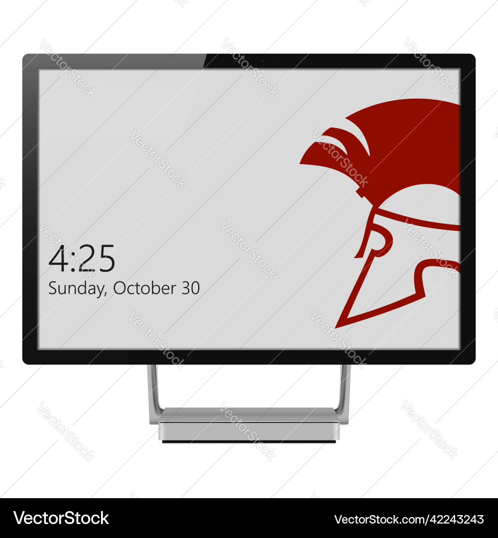 Realistic computer monitor screen vector image
