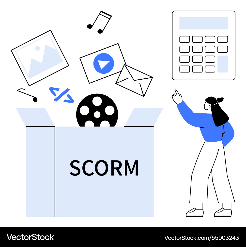 Scorm content package with multimedia files Scorm content package with multimedia files vector image