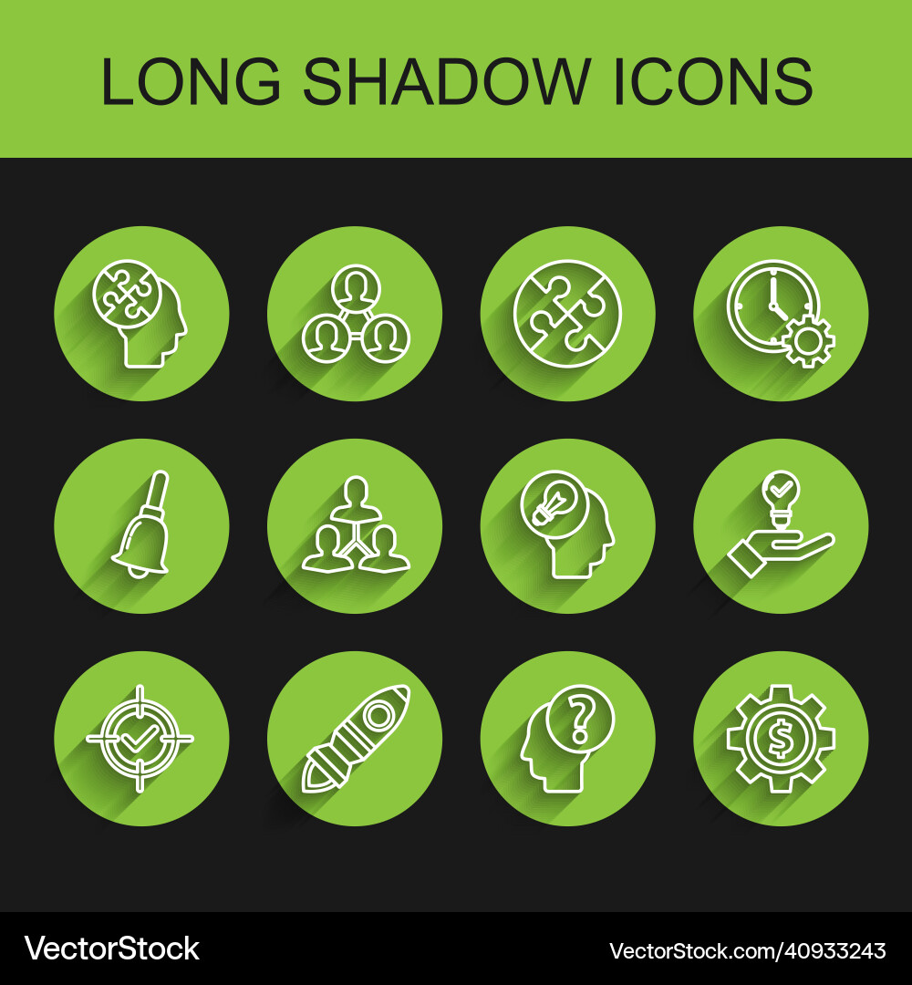 Set line target and check mark rocket ship Set line target and check mark rocket ship vector image