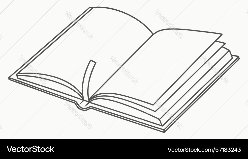 Simple open book with blank pages art design vector image