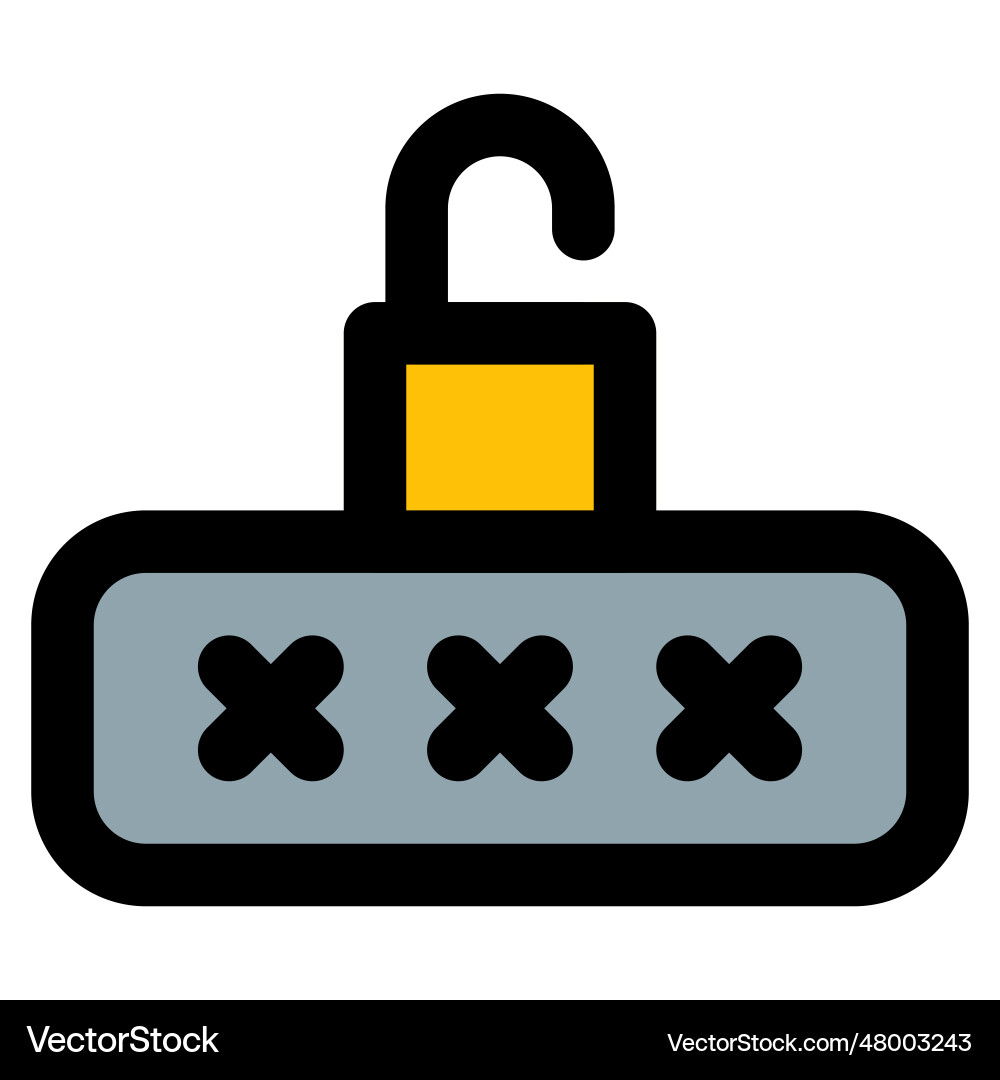 System unlock through a secured passcode vector image