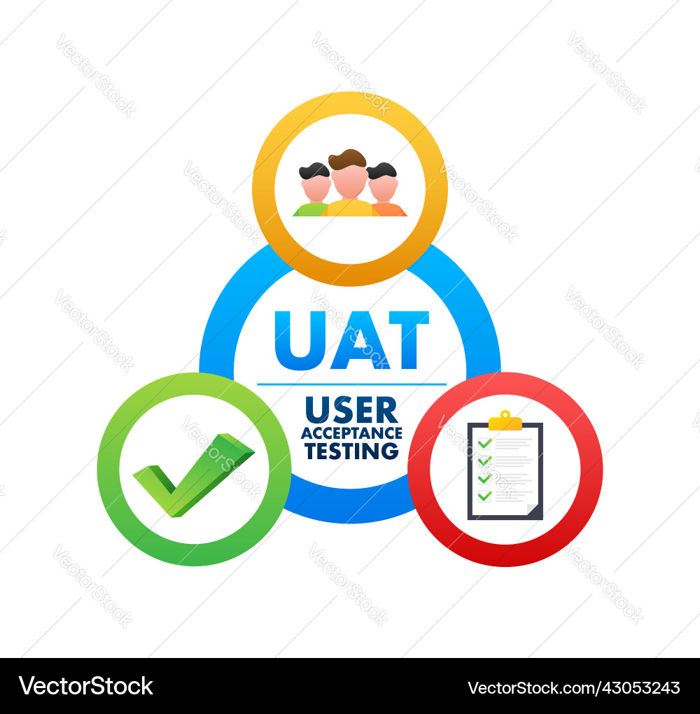 Uat - user acceptance testing software Uat - user acceptance testing software vector image
