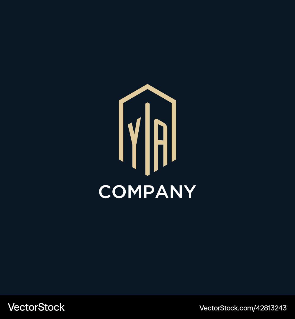 Ya initial monogram logo with hexagonal shape Ya initial monogram logo with hexagonal shape Vector Image