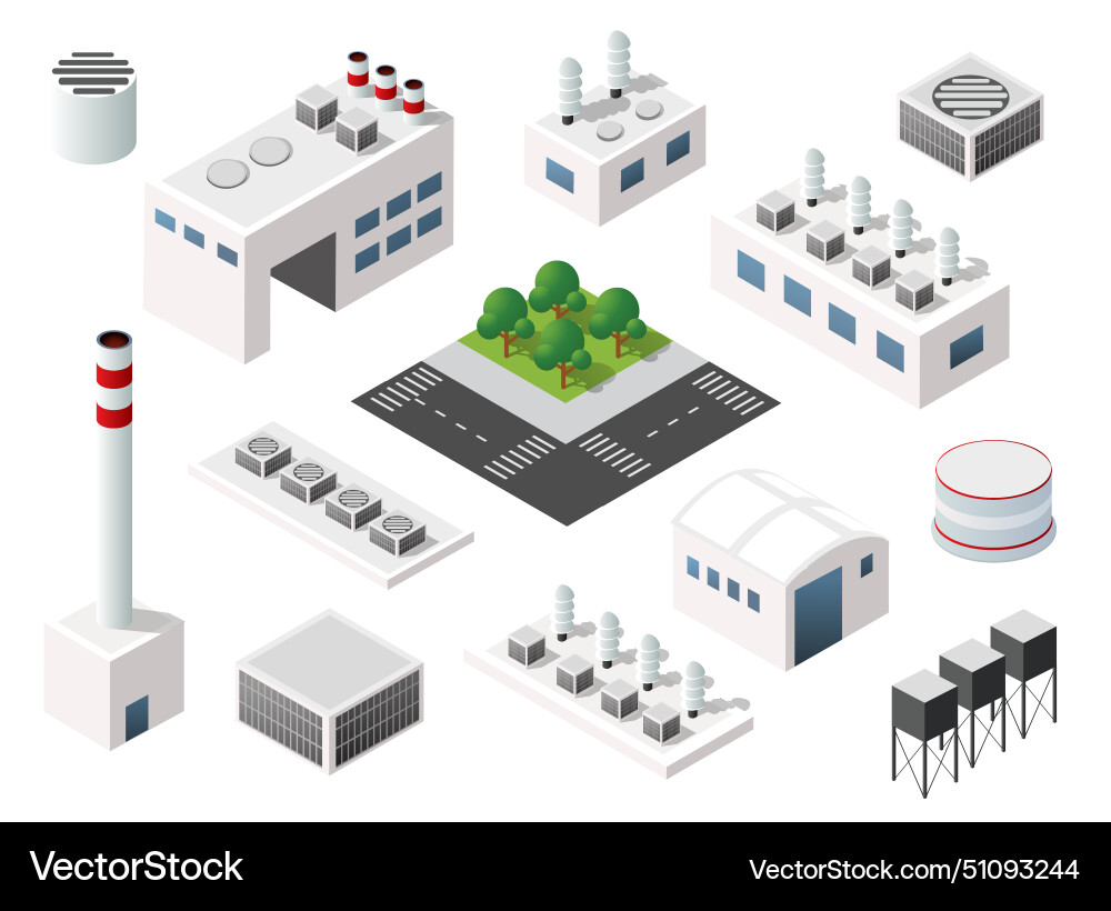 3d perspective aspect of set objects vector image