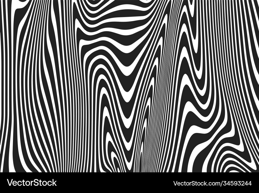 Abstract pattern wavy curve lines ripple black vector image