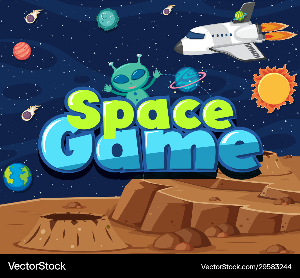 Background theme space with alien Background theme space with alien vector image