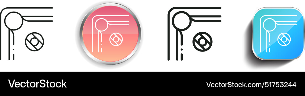 Billiard icon thin linear regular and button Billiard icon thin linear regular and button vector image