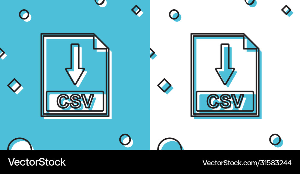 Black csv file document icon download button Black csv file document icon download button vector image