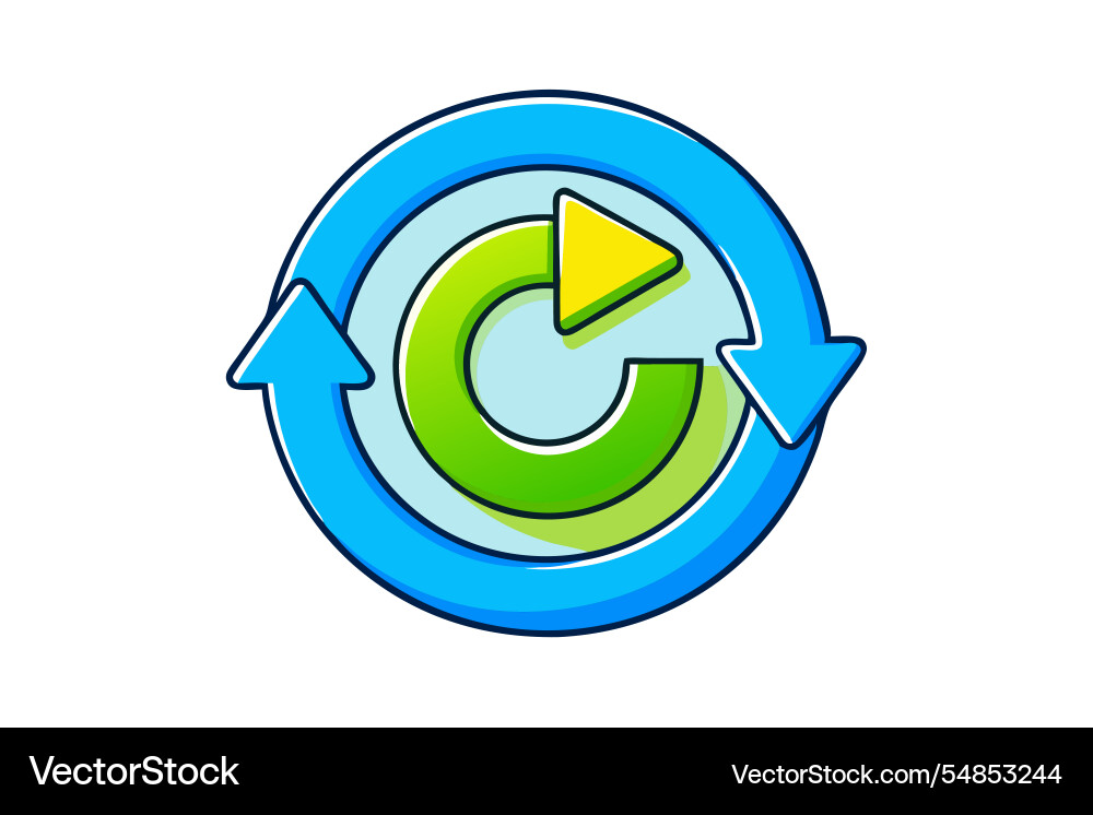 Bright and colorful circular reload arrow icon Bright and colorful circular reload arrow icon Vector Image