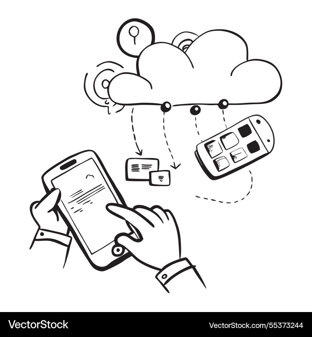 Cloud computing and mobile technology vector image