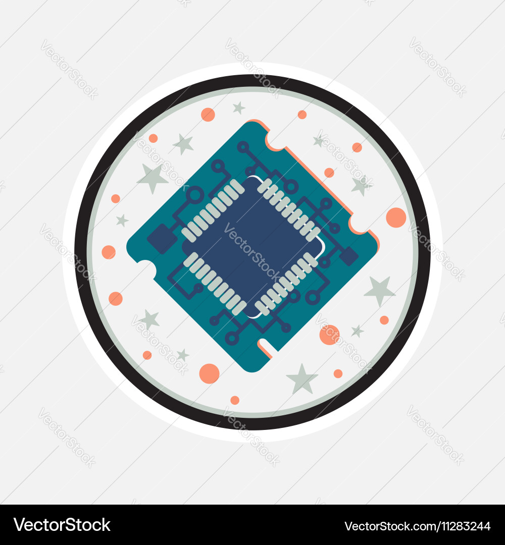 Computer processor chip vector image