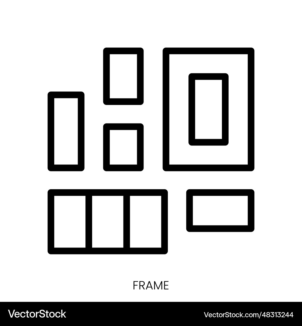 Frame icon line art style design isolated Frame icon line art style design isolated vector image