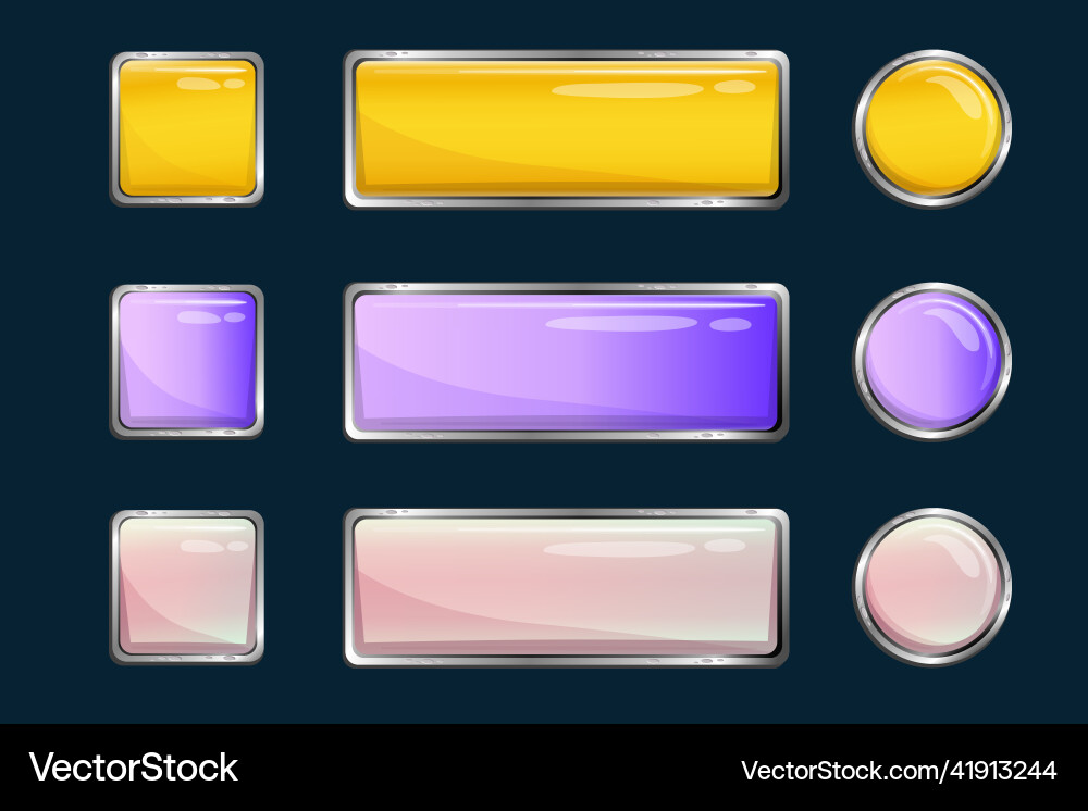 Game button set ui web icon for app isolated Game button set ui web icon for app isolated vector image