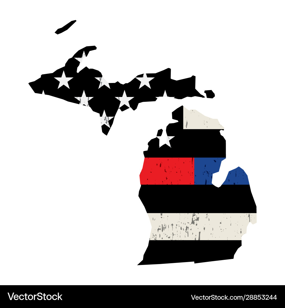 Michigan State Police Support Flag Vector Image