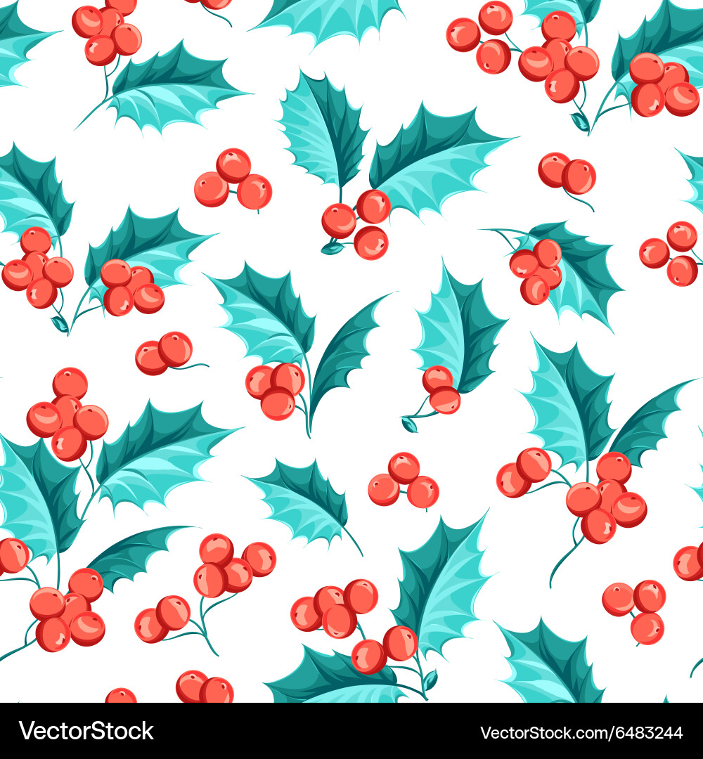 Mistletoe Christmas Pattern vector image