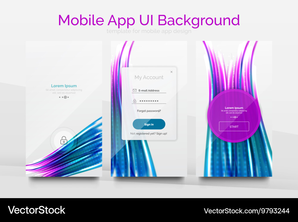 Mobile application interface background design vector image