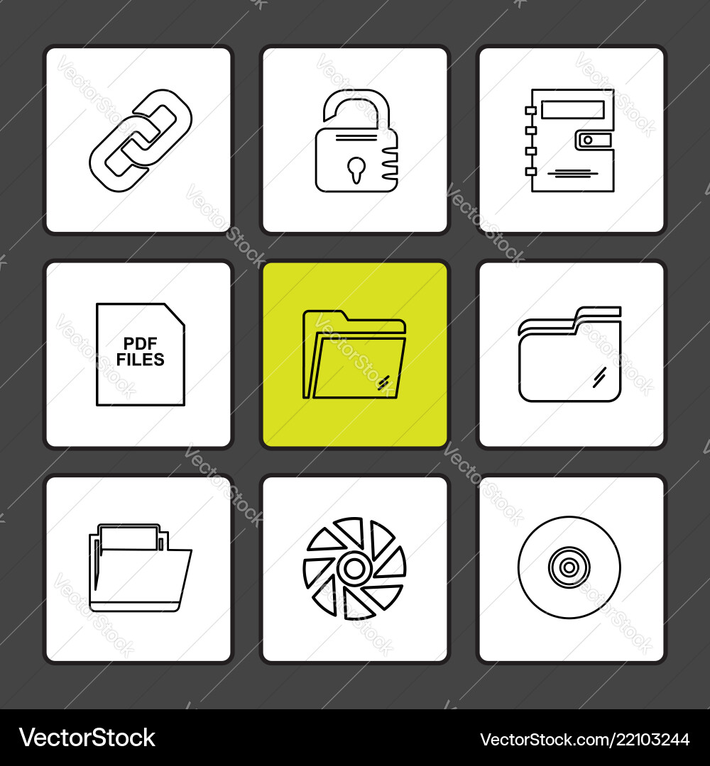 Multimedia camera user interface folders vector image