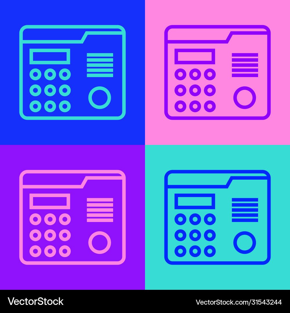 Pop art line house intercom system icon isolated Pop art line house intercom system icon isolated Vector Image