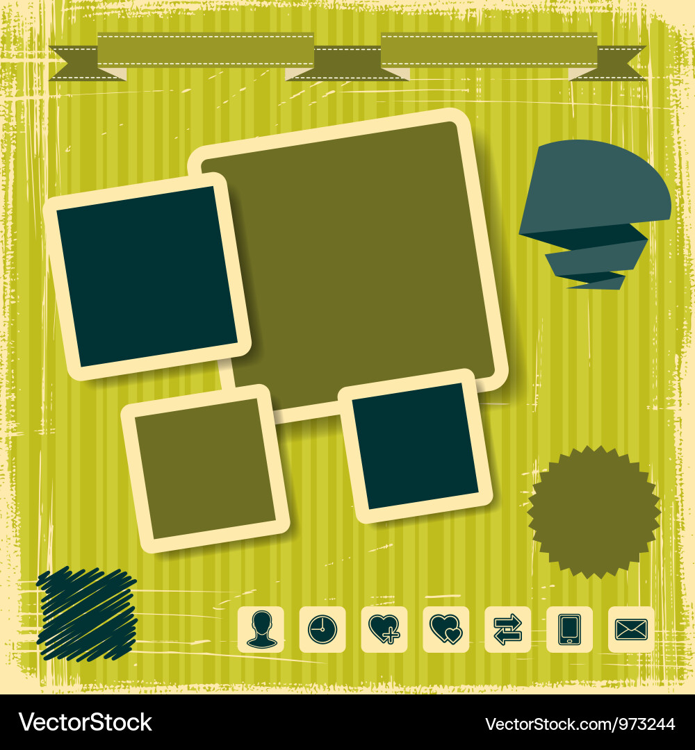 Retro style website template design frame Vector Image