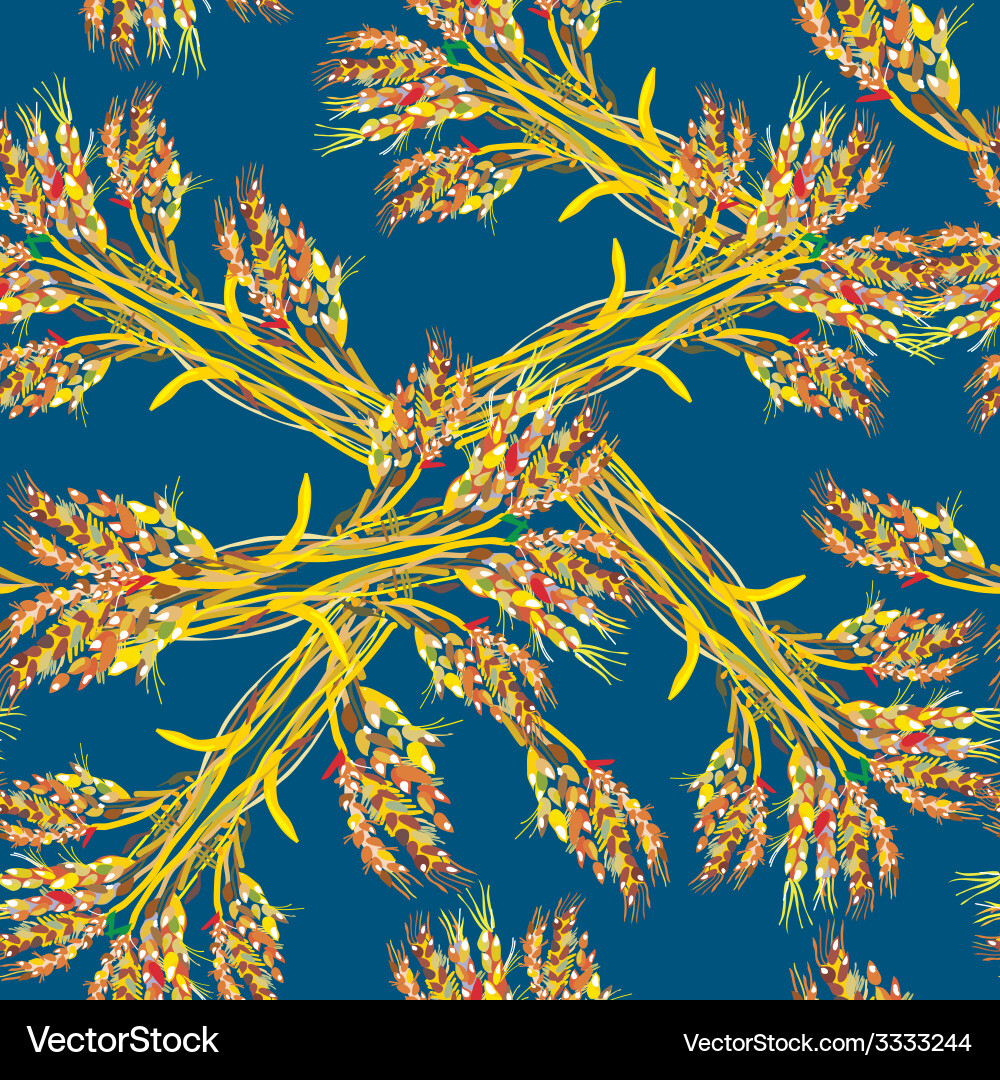 Seamless pattern with wheat branches vector image