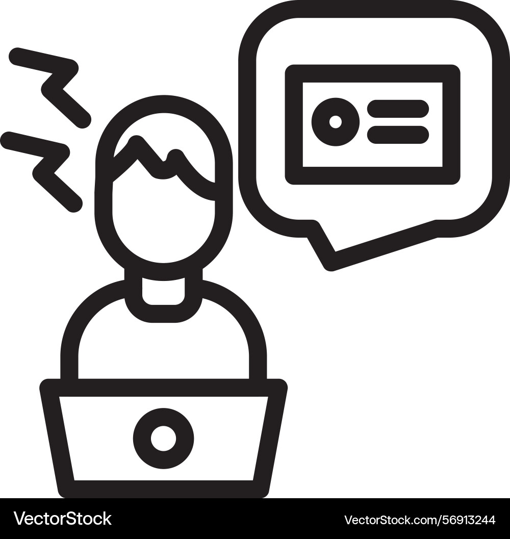 Trolling linear style icon design Vector Image