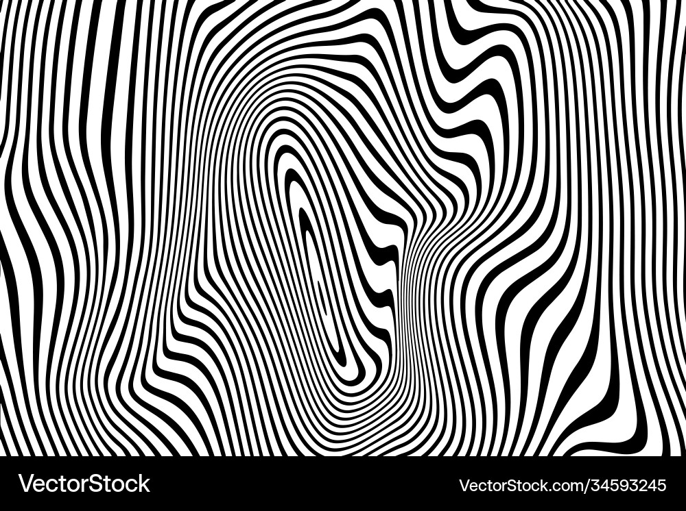 Abstract pattern wavy curve lines ripple black vector image