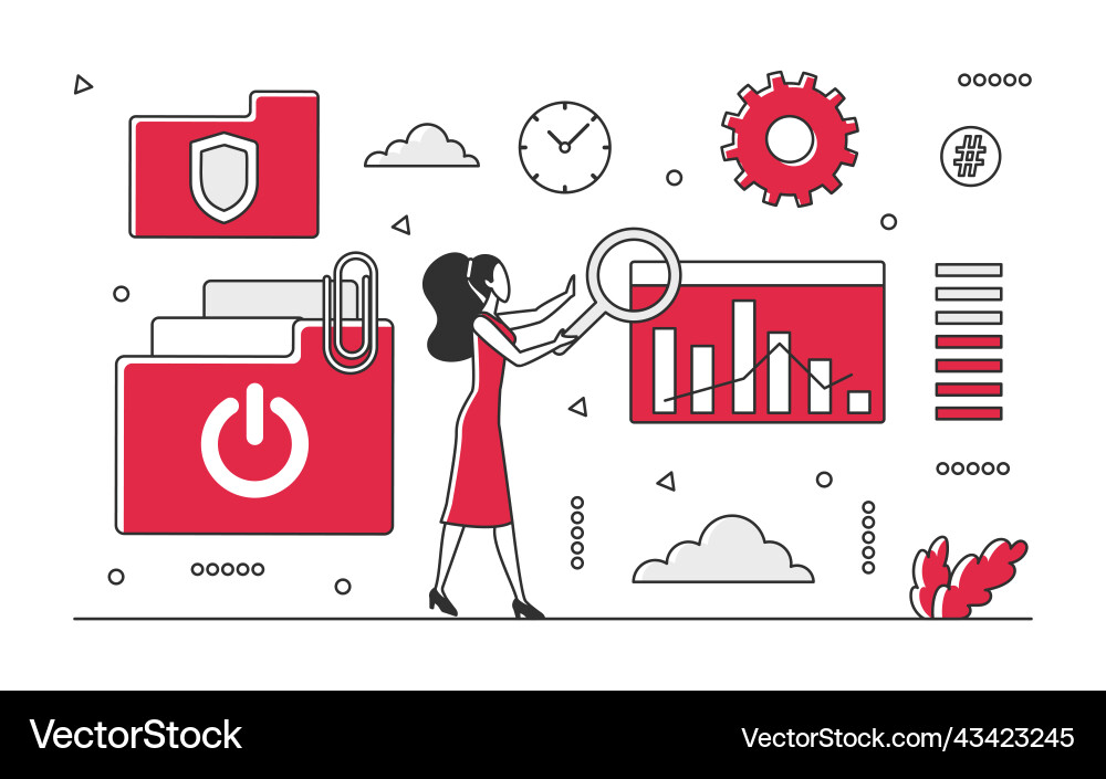 Accouting department storing data vector image