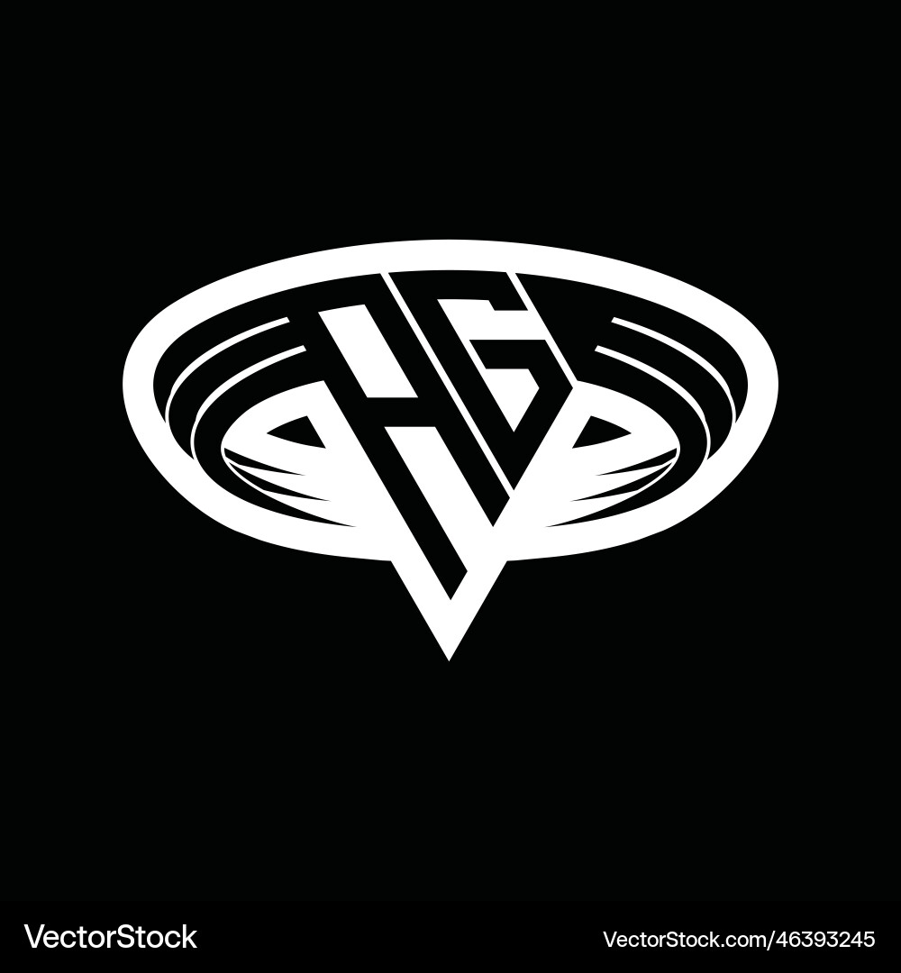 Ag logo monogram with triangle shape slice Ag logo monogram with triangle shape slice Vector Image