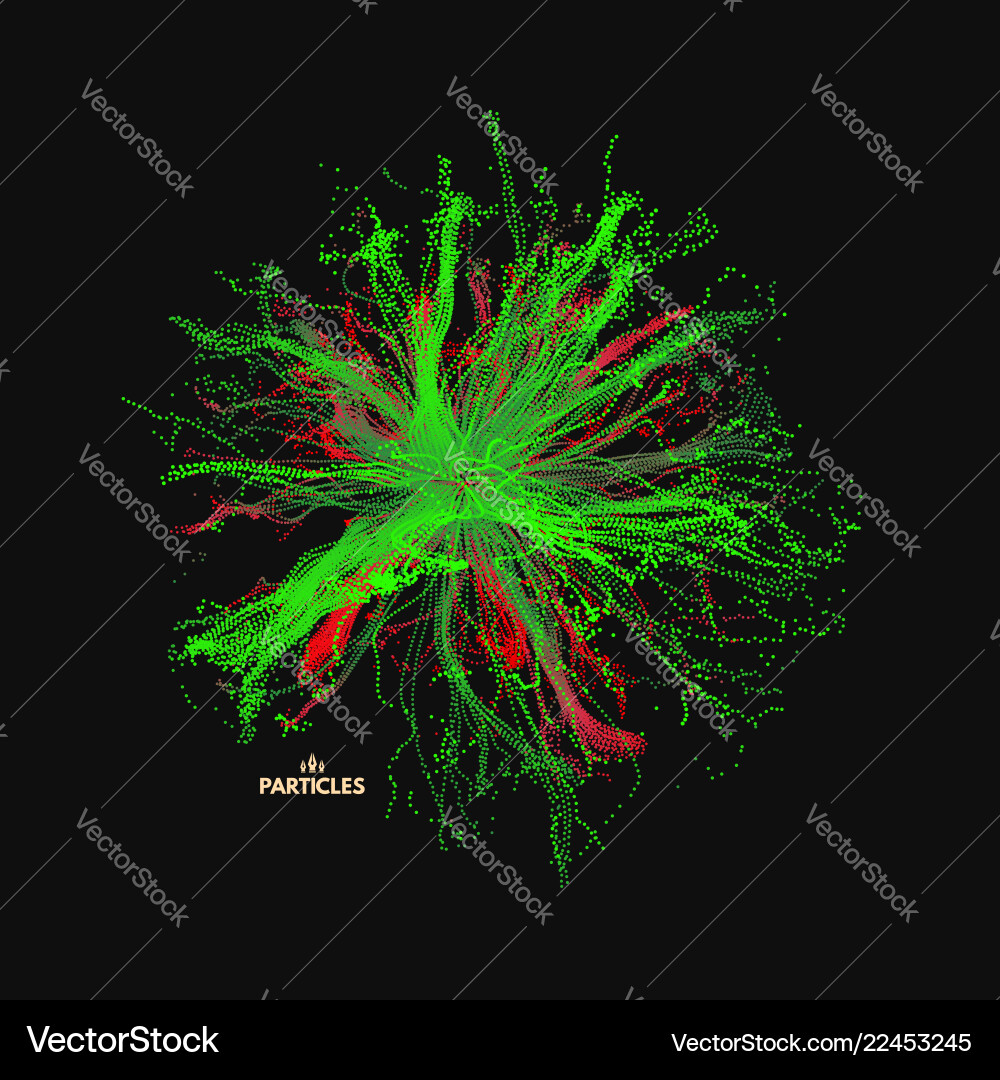 Array with dynamic particles 3d Array with dynamic particles 3d Vector Image