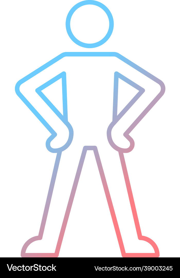 Confidence body language gradient linear icon Vector Image