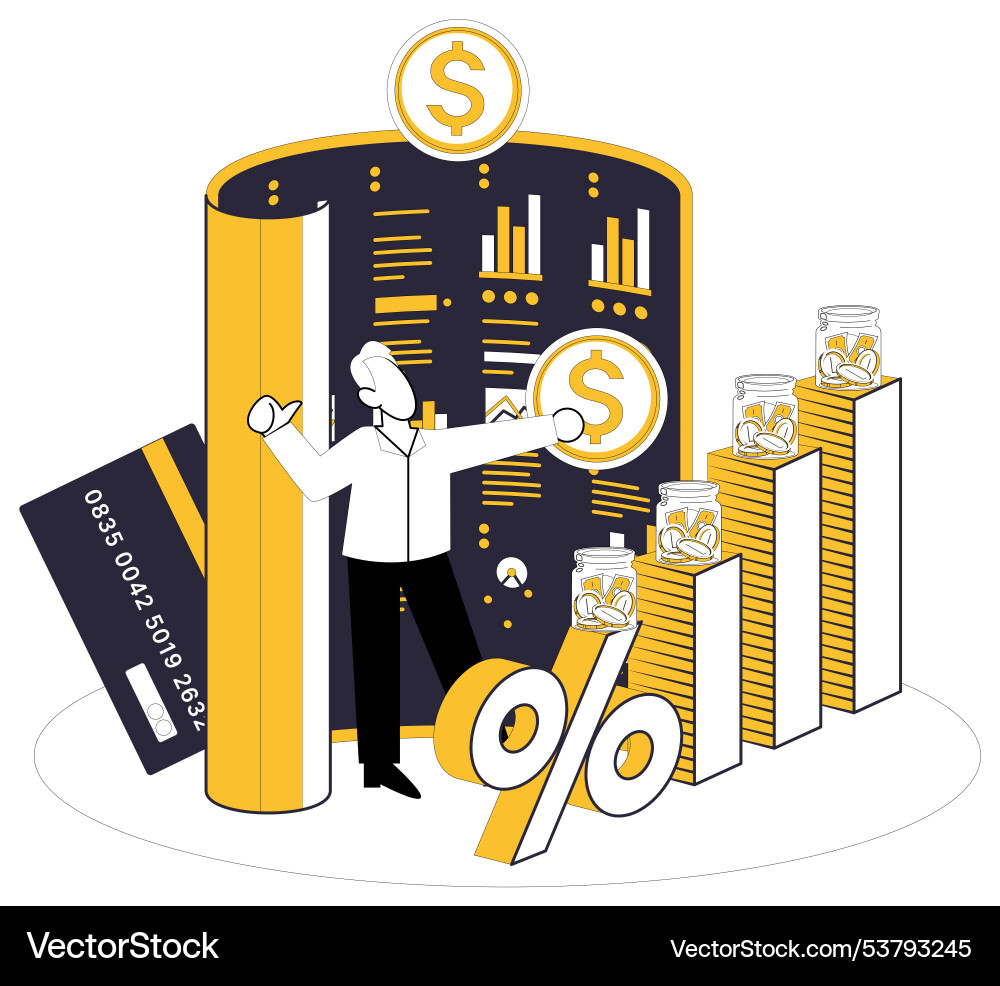 Credit score the currency trust circulates Vector Image